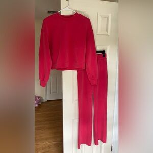 Hot pink/fuchsia Women’s Sweatshirt and Sweatpants set